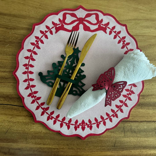 Individual Doble Faz - Galeria Navidad Modelo Moños Rojos - INDIVIDUAL | MYARKA