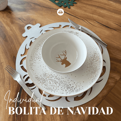 Individual Doble Faz - Navidad Modelo Bolita de Navidad