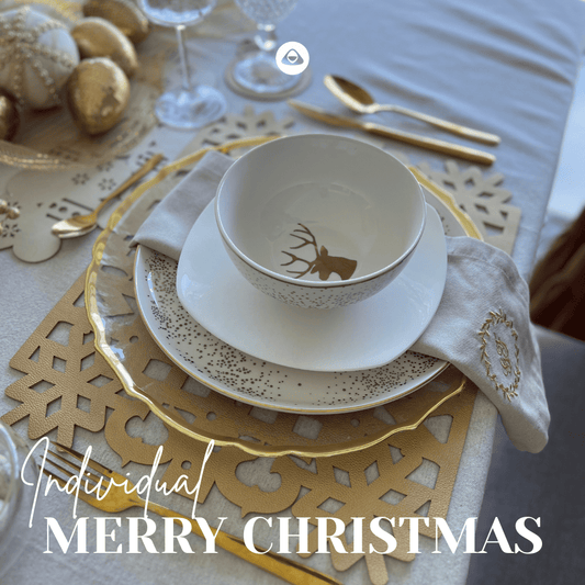 Individual Doble Faz - Navidad Modelo Merry Christmas