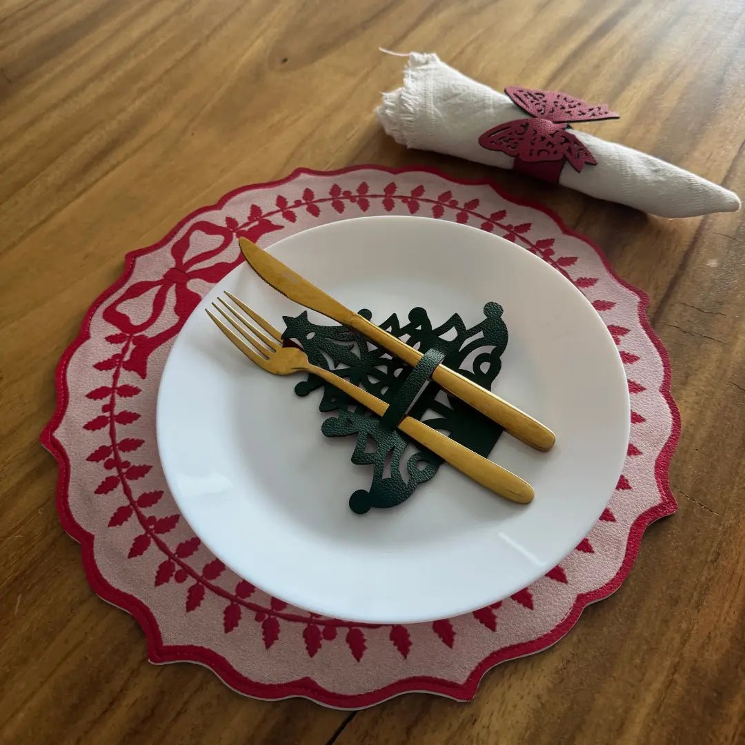 Individual Doble Faz - Galeria Navidad Modelo Moños Rojos - INDIVIDUAL | MYARKA