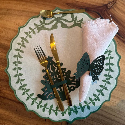 Individual Doble Faz - Galeria Navidad Modelo Moños Verdes - INDIVIDUAL | MYARKA