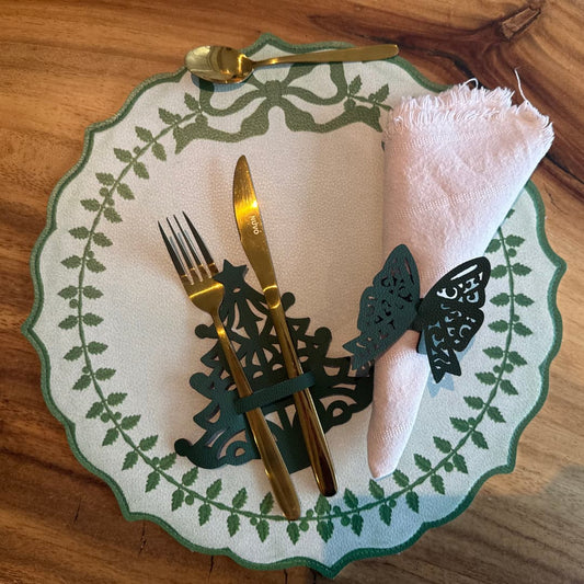 Individual Doble Faz - Galeria Navidad Modelo Moños Verdes - INDIVIDUAL | MYARKA