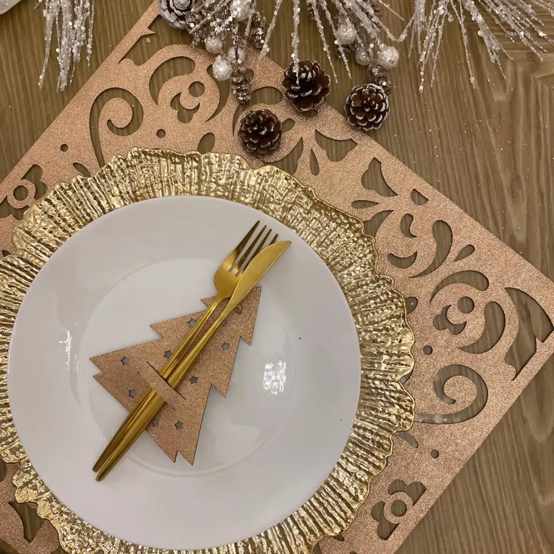 Porta Cubierto Doble Faz - Navidad Modelo Arbol Navidad - PORTACUBIERTO | MYARKA